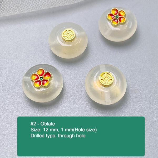 multi shapes bead, agate bead, agate charm, hazy white bead, hazy bead - Image 3