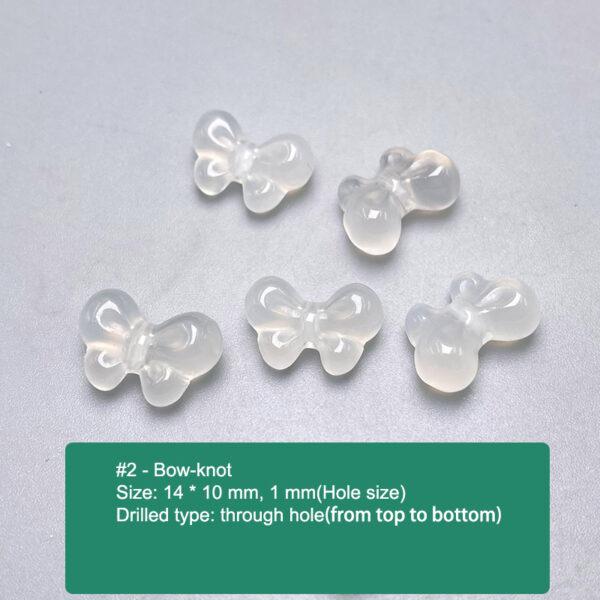 multi shapes bead, agate bead, agate charm, hazy white bead, hazy bead - Image 3