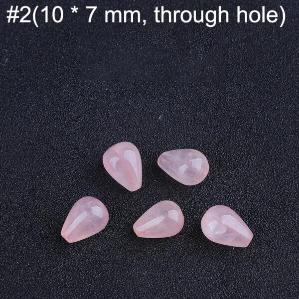 multi shapes bead, rose quartz bead, quartz charm, pink bead - Image 3