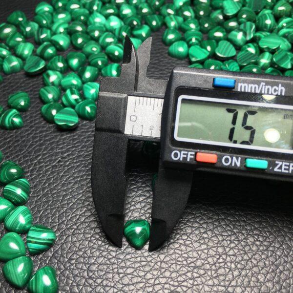 malachite bead, heart bead, green bead, ring gemstone, pendant gemstone - Image 2