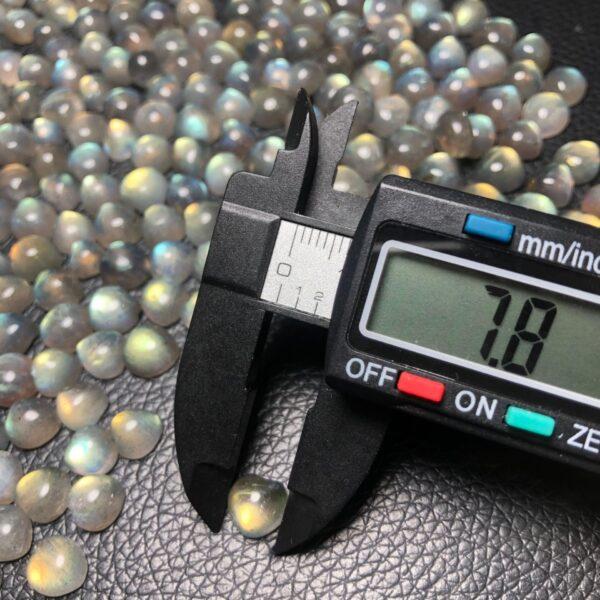 Labradorite bead, heart bead, gray bead, colorful bead, ring gemstone, pendant gemstone - Image 2