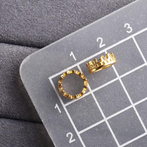 crown bead, bead holder, spacer bead, s925 sterling silver, silver bead, golden bead, gild bead - Image 2