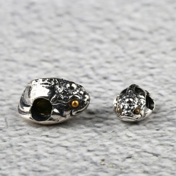 pixiu bead, animal bead, Auspicious Beast, spacer bead, s925 sterling silver, silver bead, oxidized silver bead - Image 2