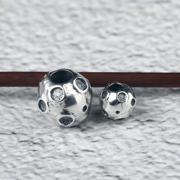 Planet bead, ball bead, spacer bead, s925 sterling silver, silver bead, oxidized silver bead - Image 2
