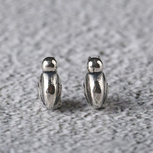 snail bead, spacer bead, s925 sterling silver, silver bead, oxidized silver bead - Image 2