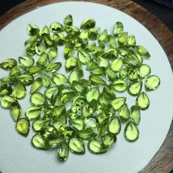 peridot bead, facet bead, droplet bead, teardrop bead, green bead, clear bead, ring gemstone, pendant gemstone - Image 2