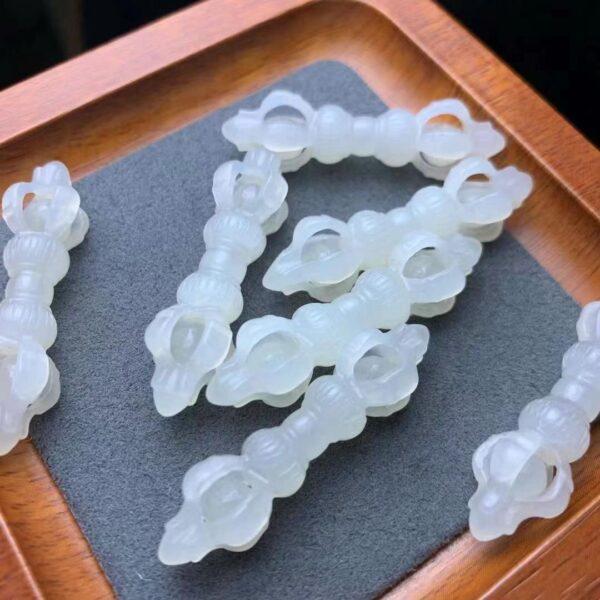 nephrite charm, pestle charm, jade charm, white bead, high quality bead, genuine bead, natural bead - Image 2