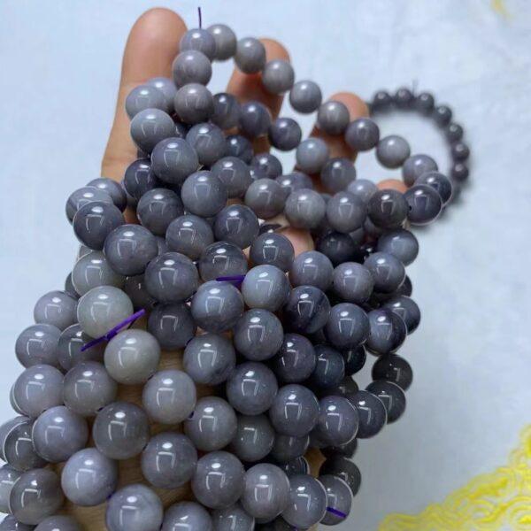 round beaded bracelet, nephrite bracelet, jade bracelet, gray purple bracelet, genuine natural bracelet - Image 2