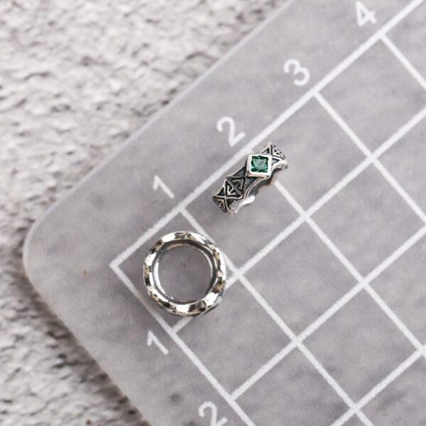 ring bead, jump ring bead, spacer bead, s925 sterling silver, silver bead, oxidized silver bead - Image 2
