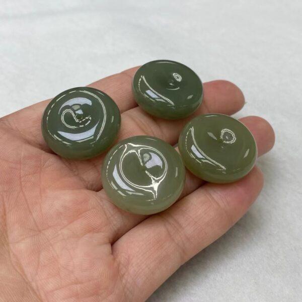 nephrite bead, rondelle bead, donut bead, jade bead, green bead, high quality bead, genuine bead, natural bead - Image 2