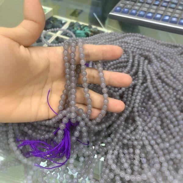 nephrite bead, round bead, whole strand bead, purple gray bead, jade bead, high quality bead, genuine bead, natural bead - Image 2