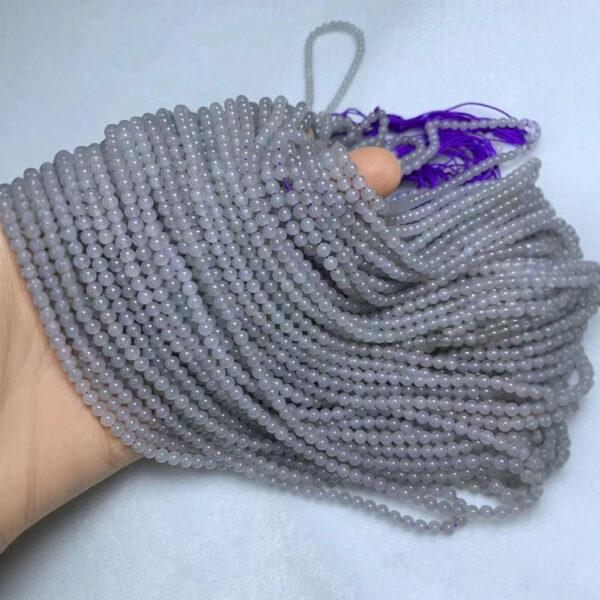 nephrite bead, round bead, whole strand bead, purple gray bead, jade bead, high quality bead, genuine bead, natural bead - Image 2