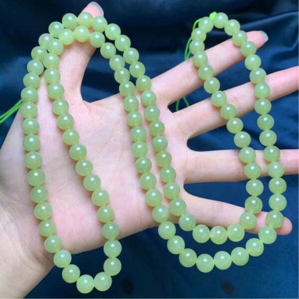 nephrite bead, round bead, whole strand bead, green bead, jade bead, high quality bead, genuine bead, natural bead - Image 2