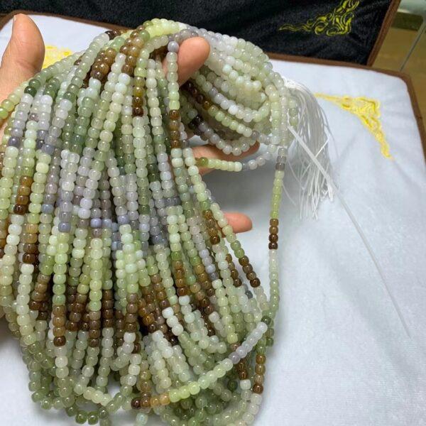 nephrite bead, drum bead, whole strand bead, multi colors bead, jade bead, high quality bead, genuine bead, natural bead - Image 2