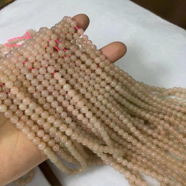 nephrite bead, round bead, whole strand bead, pink bead, jade bead, high quality bead, genuine bead, natural bead - Image 2