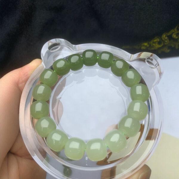 drum beaded bracelet, nephrite bracelet, jade bracelet, gradient green bracelet, genuine natural bracelet - Image 2