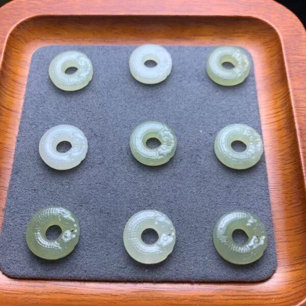 nephrite charm, ring charm, dragons charm, jade charm, green charm, high quality bead, genuine bead, natural bead - Image 2