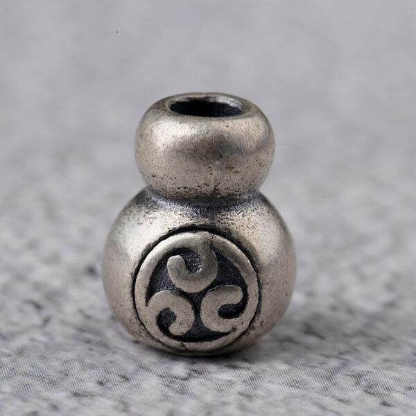 gourd bead, spacer bead, s925 sterling silver, silver bead, oxidized silver bead - Image 2