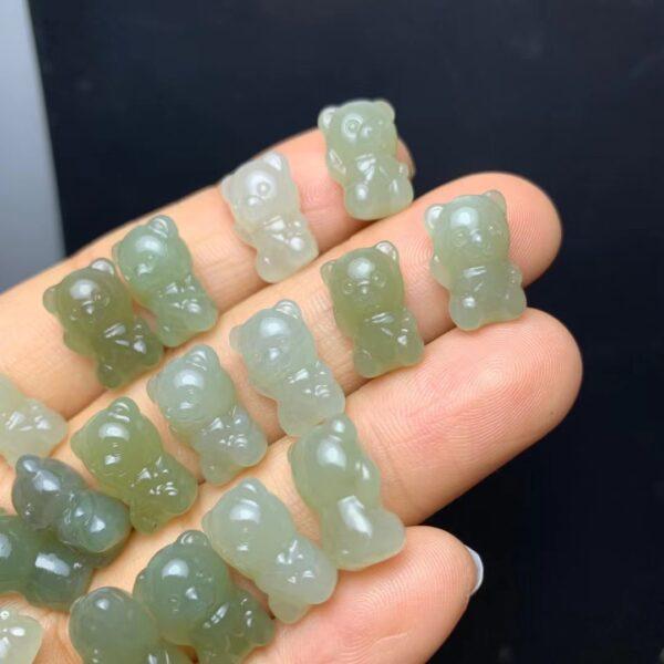 nephrite bead, bear bead, jade bead, green bead, high quality bead, genuine bead, natural bead - Image 2