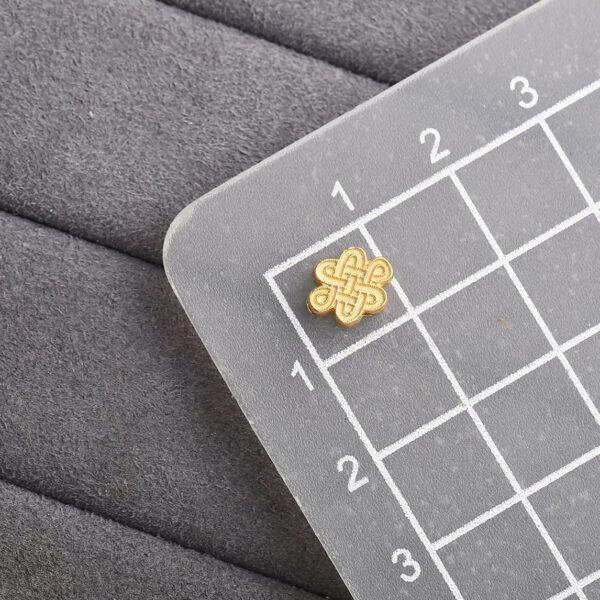 Chinese knot bead, spacer bead, s925 sterling silver, silver bead, golden bead, gild bead - Image 2
