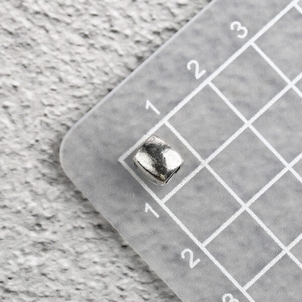 cuboid bead, spacer bead, s925 sterling silver, silver bead, oxidized silver bead - Image 2