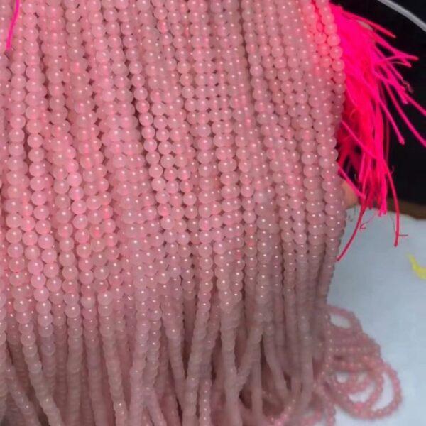 nephrite bead, round bead, whole strand bead, pink bead, jade bead, high quality bead, genuine bead, natural bead - Image 2