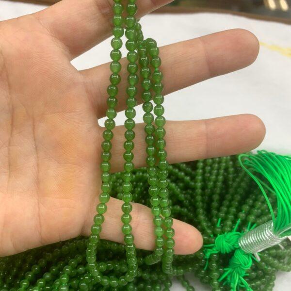 nephrite bead, round bead, whole strand bead, green bead, jade bead, high quality bead, genuine bead, natural bead - Image 2