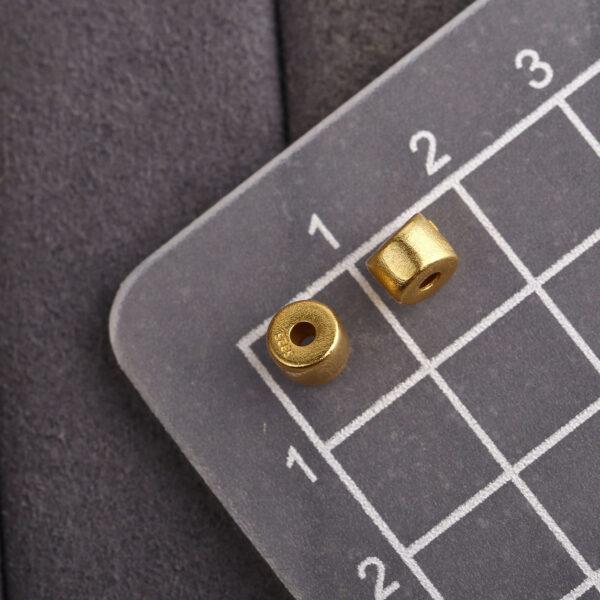 bevel bead, tube bead, spacer bead, s925 sterling silver, sterling silver bead, golden bead, gild bead - Image 2