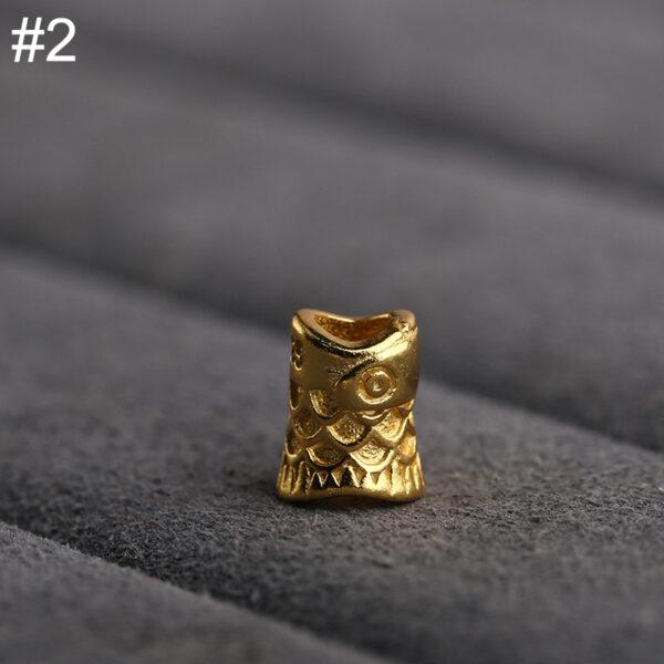 fish bead, spacer bead, s925 sterling silver, sterling silver bead, golden bead, gild bead - Image 8