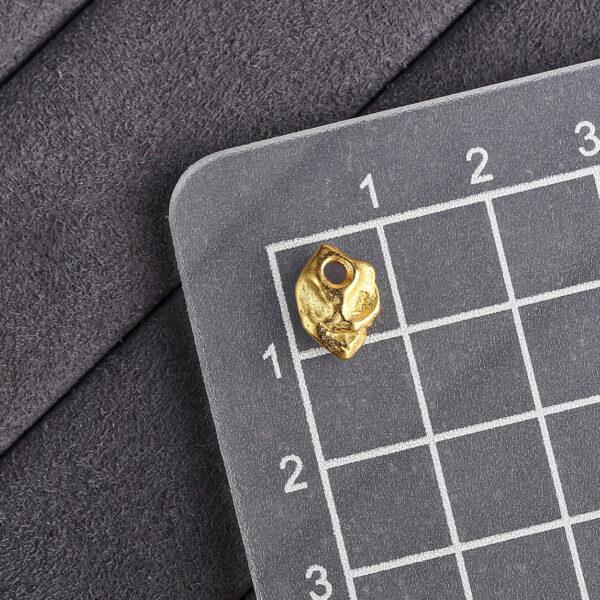 Irregular shape bead, small charm, spacer bead, s925 sterling silver, sterling silver bead, golden bead, gild bead - Image 2