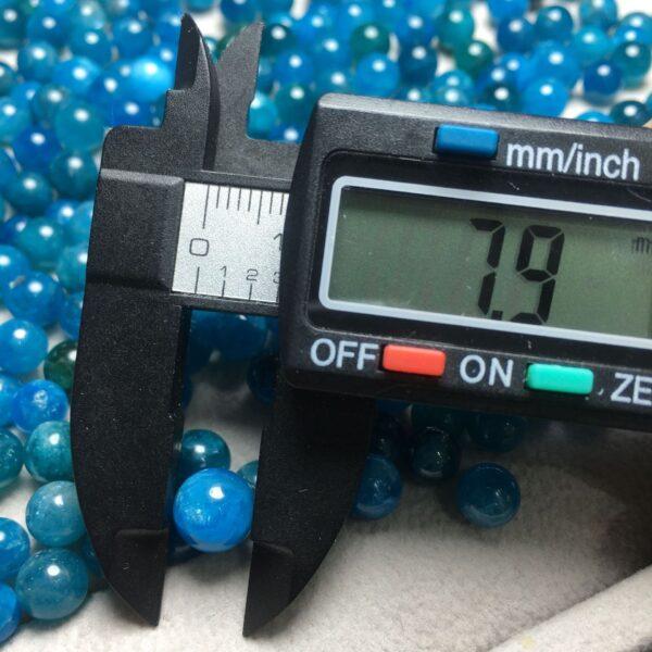 round bead, undrilled bead, blue apatite bead, blue bead - Image 2