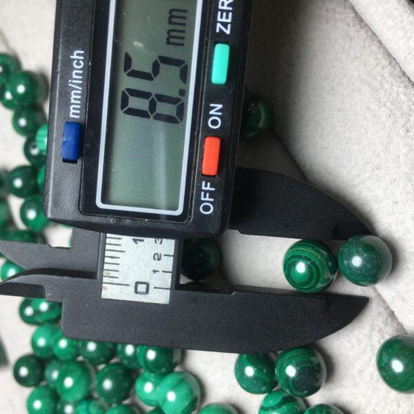 round bead, undrilled bead, malachite bead, green bead - Image 2