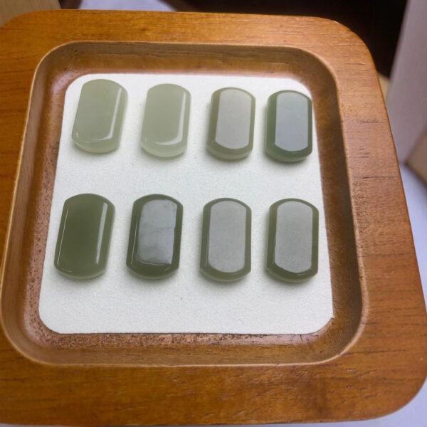 nephrite charm, simple rectangle charm, jade charm, green bead, high quality bead, genuine bead, natural bead - Image 3