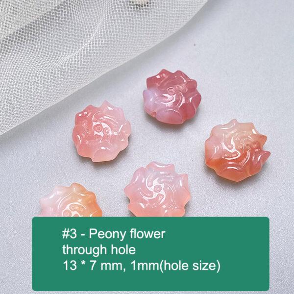 multi shapes bead, agate bead, agate charm, pink bead, orange bead, red bead - Image 4
