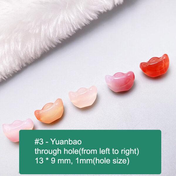 multi shapes bead, agate bead, agate charm, pink bead, orange bead, red bead - Image 4