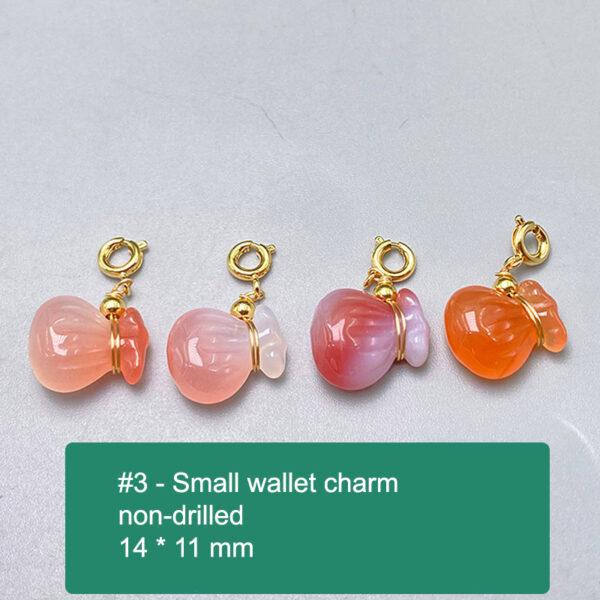 multi shapes bead, agate bead, agate charm, pink bead, orange bead, red bead - Image 4