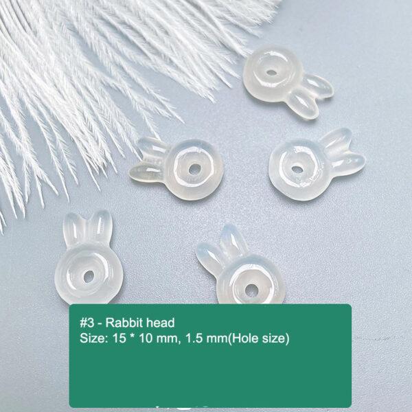 multi shapes bead, agate bead, agate charm, hazy white bead, hazy bead - Image 4