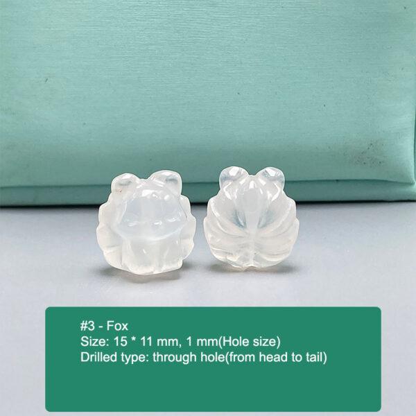 multi shapes bead, agate bead, agate charm, hazy white bead, hazy bead - Image 4