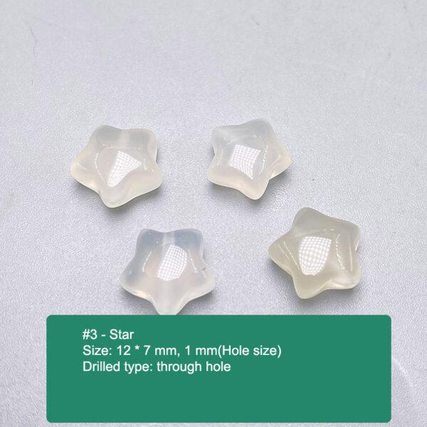 multi shapes bead, agate bead, agate charm, hazy white bead, hazy bead - Image 4