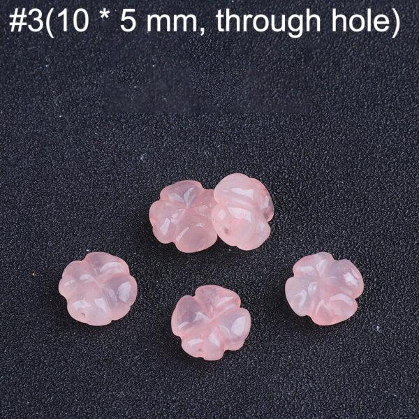 multi shapes bead, rose quartz bead, quartz charm, pink bead - Image 4