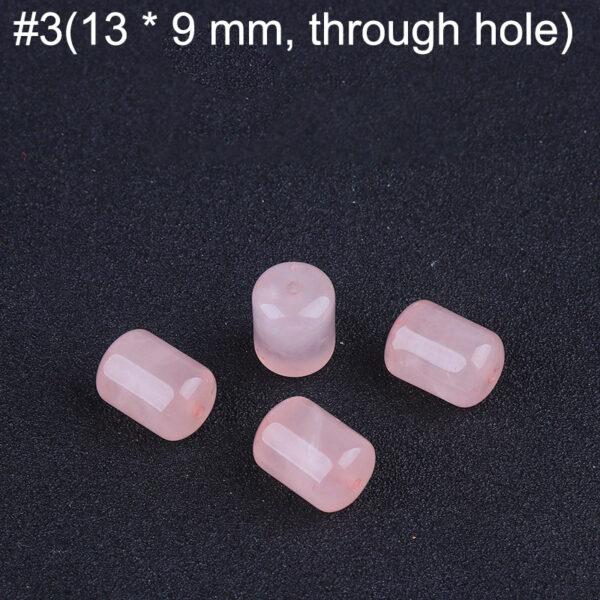 multi shapes bead, rose quartz bead, quartz charm, pink bead - Image 4
