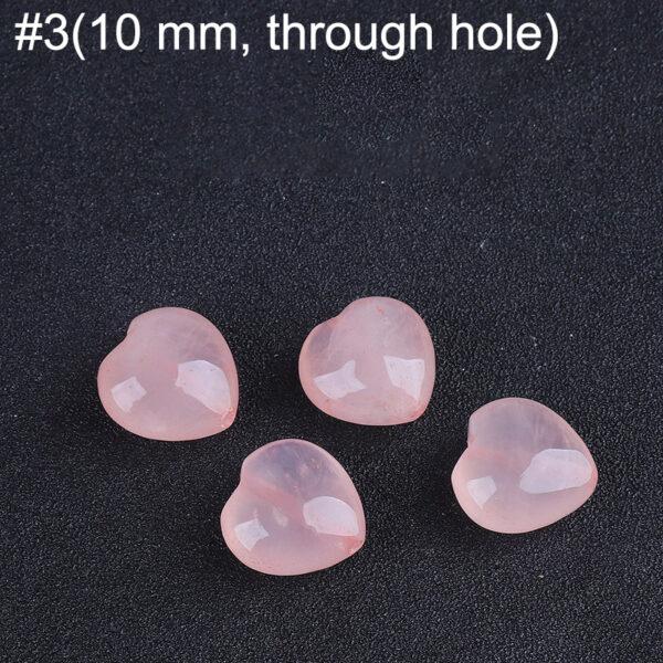 multi shapes bead, rose quartz bead, quartz charm, pink bead - Image 4