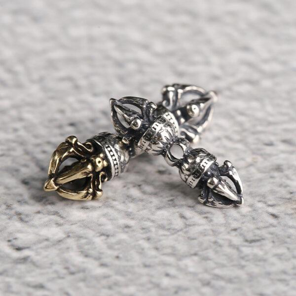 Vajra charm, hollow charm, retro charm, s925 sterling silver, silver charm, oxidized silver charm - Image 3