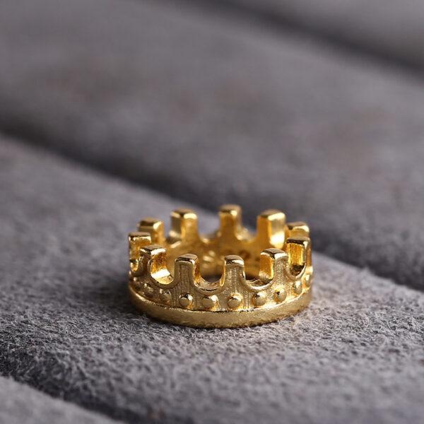 crown bead, bead holder, spacer bead, s925 sterling silver, silver bead, golden bead, gild bead - Image 3