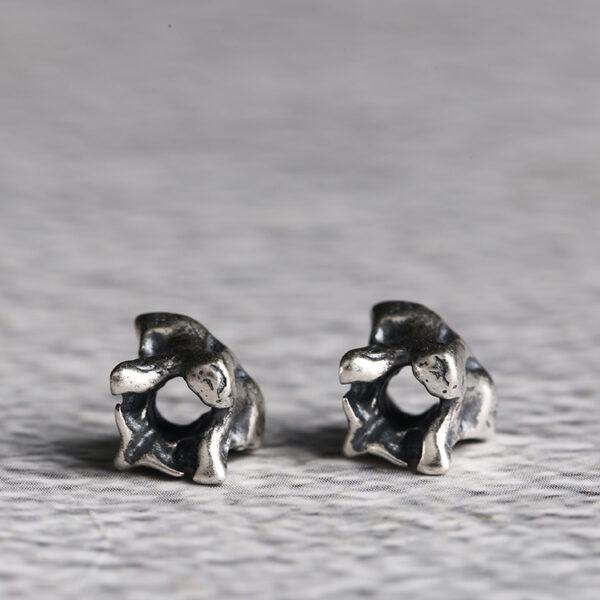 bone shape bead, joint shape bead, spacer bead, s925 sterling silver, silver bead, silver charm, oxidized silver bead - Image 3