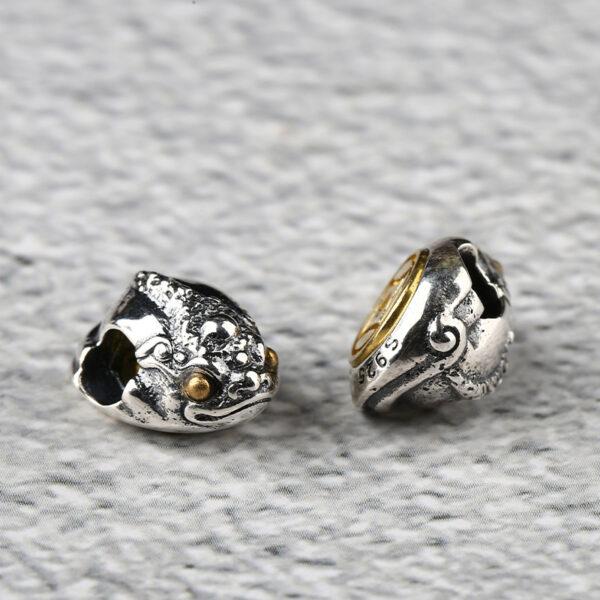 pixiu bead, animal bead, Auspicious Beast, spacer bead, s925 sterling silver, silver bead, oxidized silver bead - Image 3
