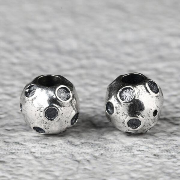 Planet bead, ball bead, spacer bead, s925 sterling silver, silver bead, oxidized silver bead - Image 3
