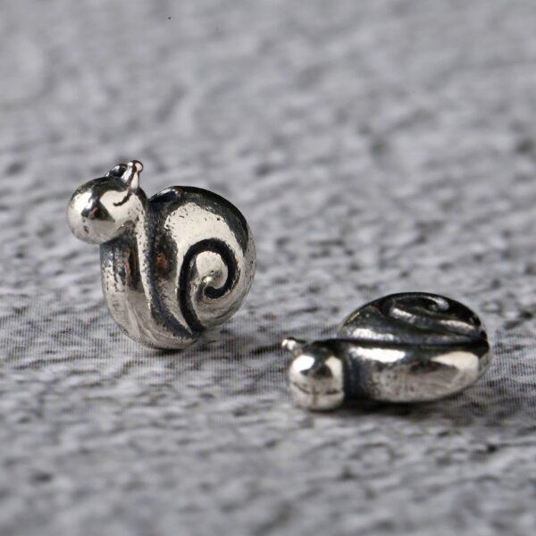snail bead, spacer bead, s925 sterling silver, silver bead, oxidized silver bead - Image 3