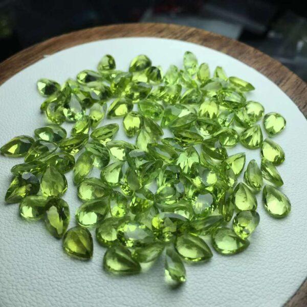 peridot bead, facet bead, droplet bead, teardrop bead, green bead, clear bead, ring gemstone, pendant gemstone - Image 3