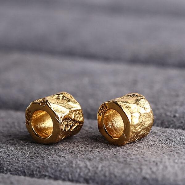 trunk bead, spacer bead, s925 sterling silver, silver bead, golden bead, gild bead - Image 3